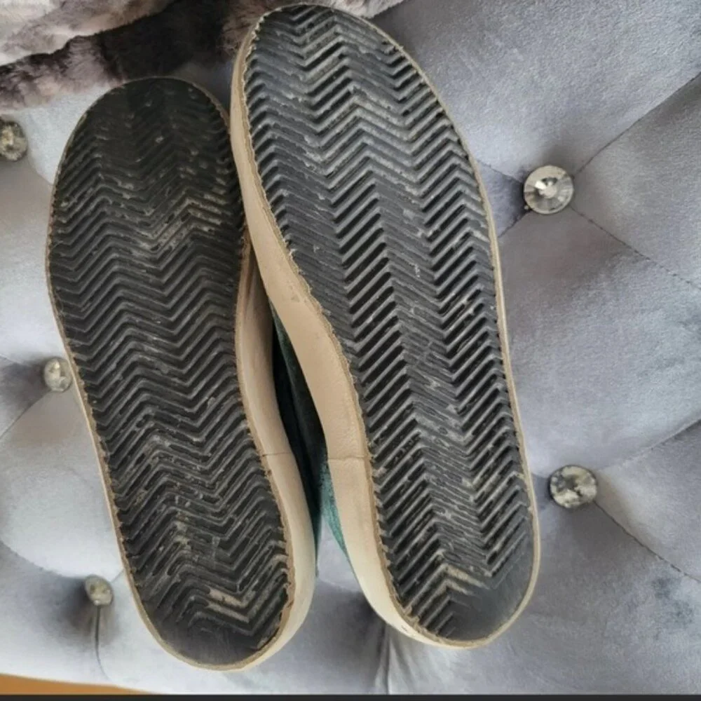 Golden Goose Superstar Suede Green Velvet Glitter Low-Top Sneakers Size 9 - Picture 5 of 14